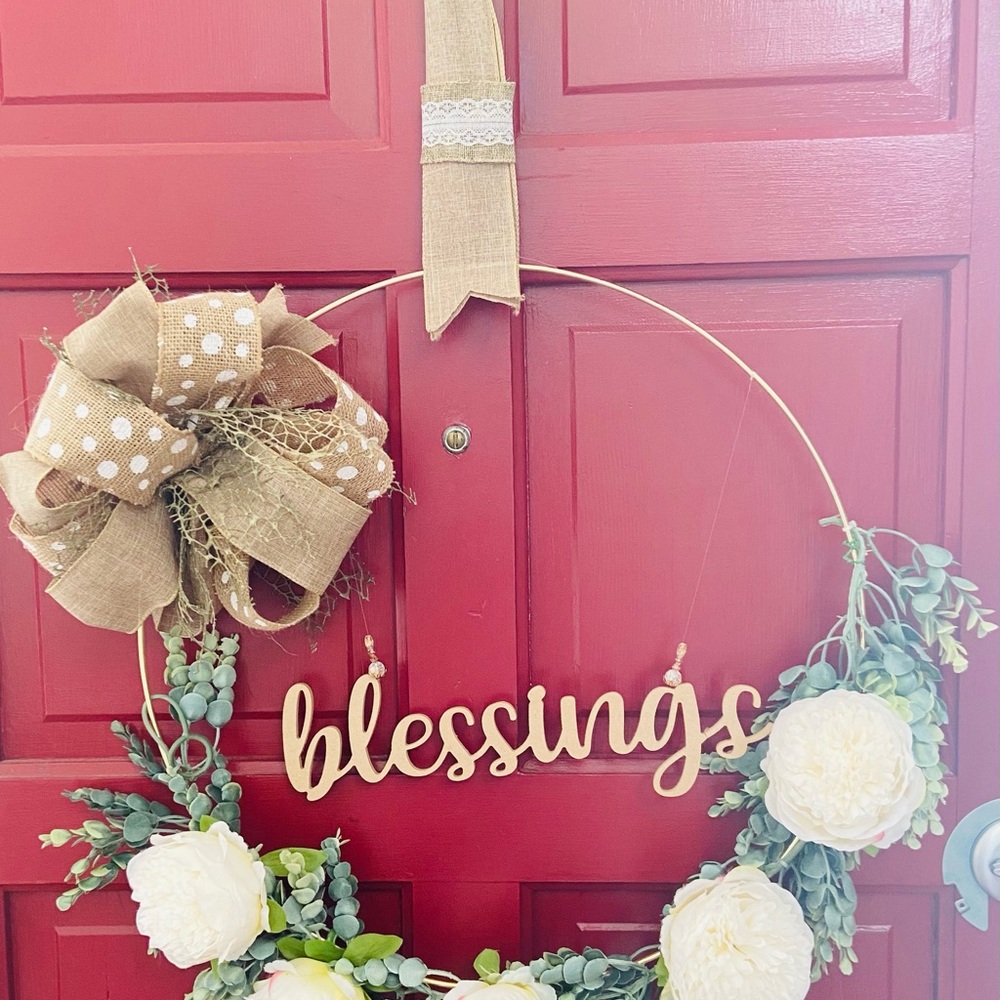 Floral Wreath | Heavy Quality Gold Hoop | Quality Material
